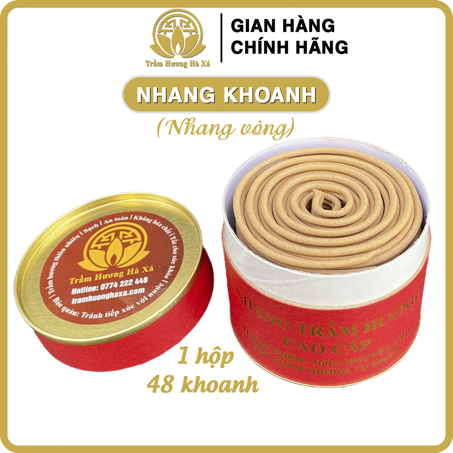 Nhang khoanh trầm hương HÀ XÁ xông nhà 100g đồ thờ cúng thanh lọc không khí, an toàn cho sức khỏe