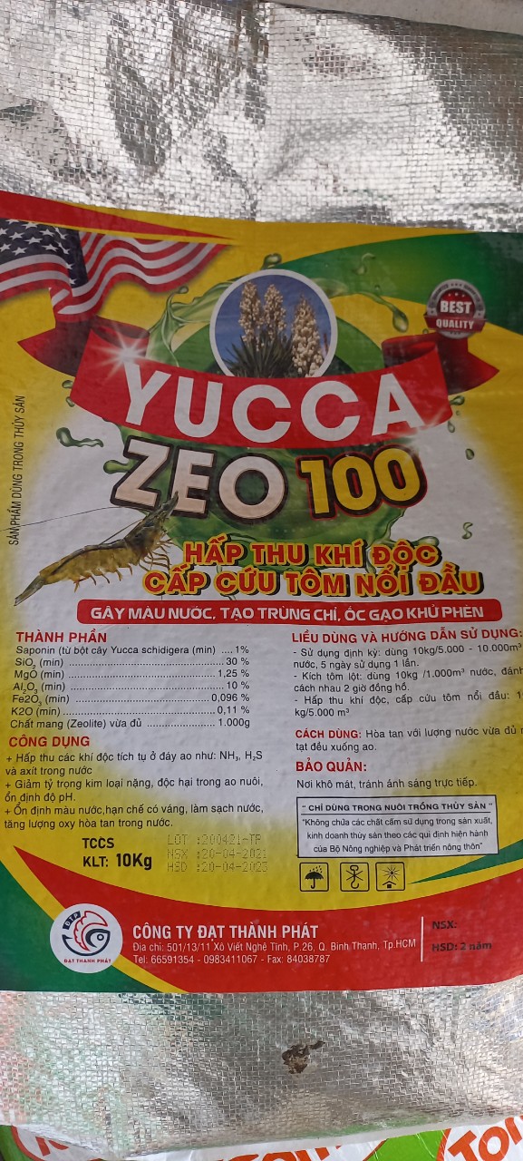 YUCA ZEO TÚI 10KG. HẤP THU KHÍ ĐỘC, SACH  NGUỒN NƯỚC. LẮNG TRONG NƯỚC. CHỐNG TÔM NUỔI ĐẦU