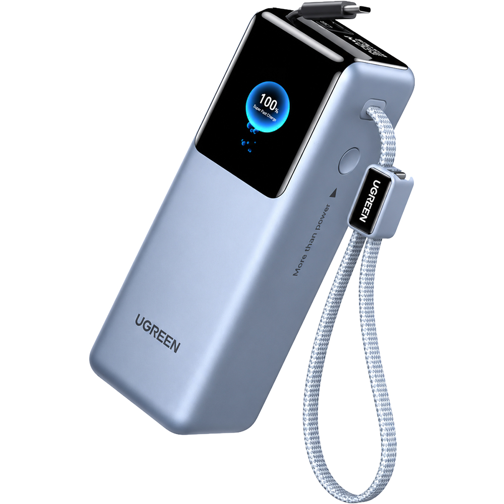 Sạc dự phòng Ugreen Nexode Pro Power Bank Built-In Cable 35cm 1USB 1Type-C 200W 25000mAh PB728 75702B - Hàng chính hãng