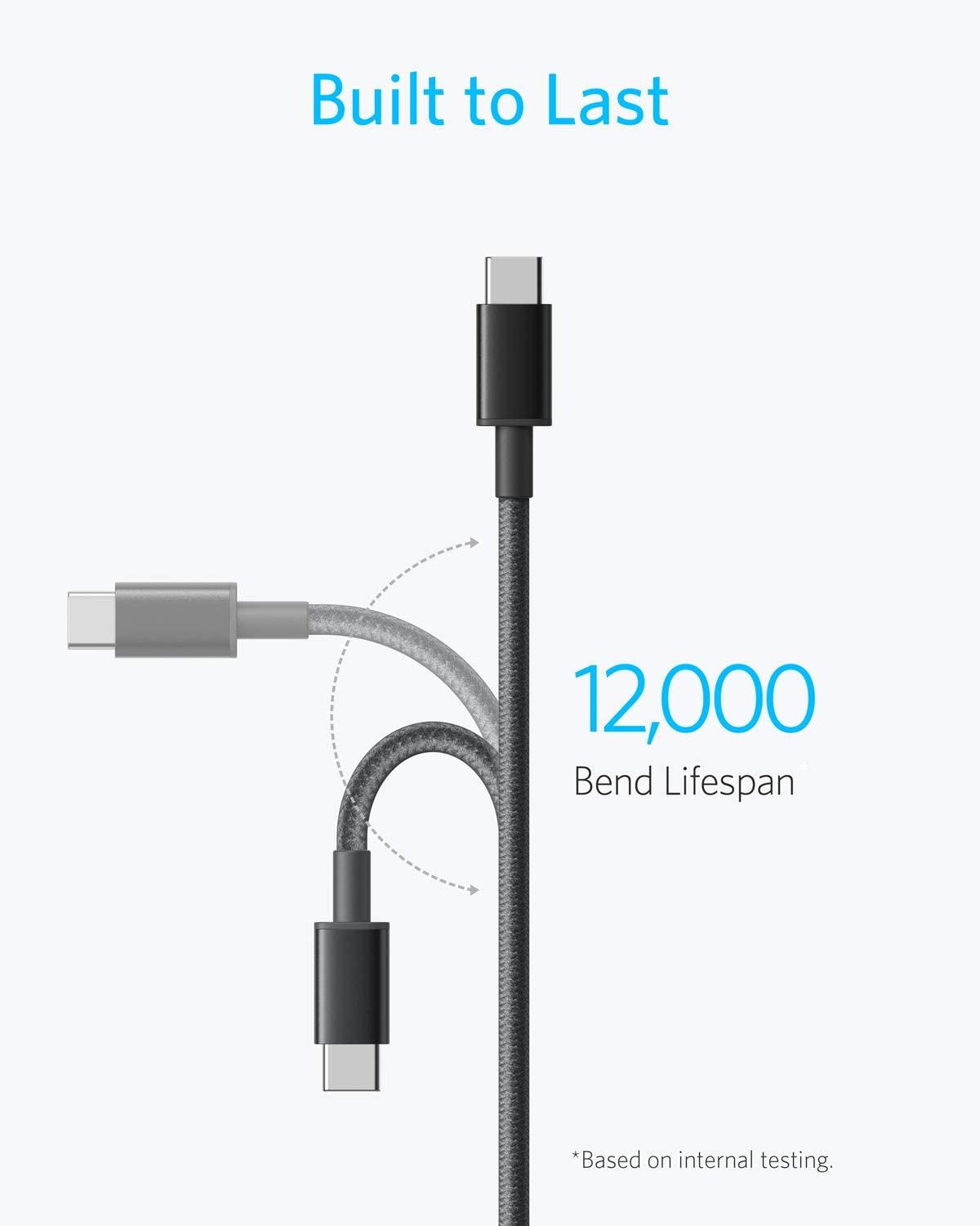 Cáp sạc Anker C-C 1m 1.8M 60W New Nylon A8752 A8753 - Hàng Chính Hãng