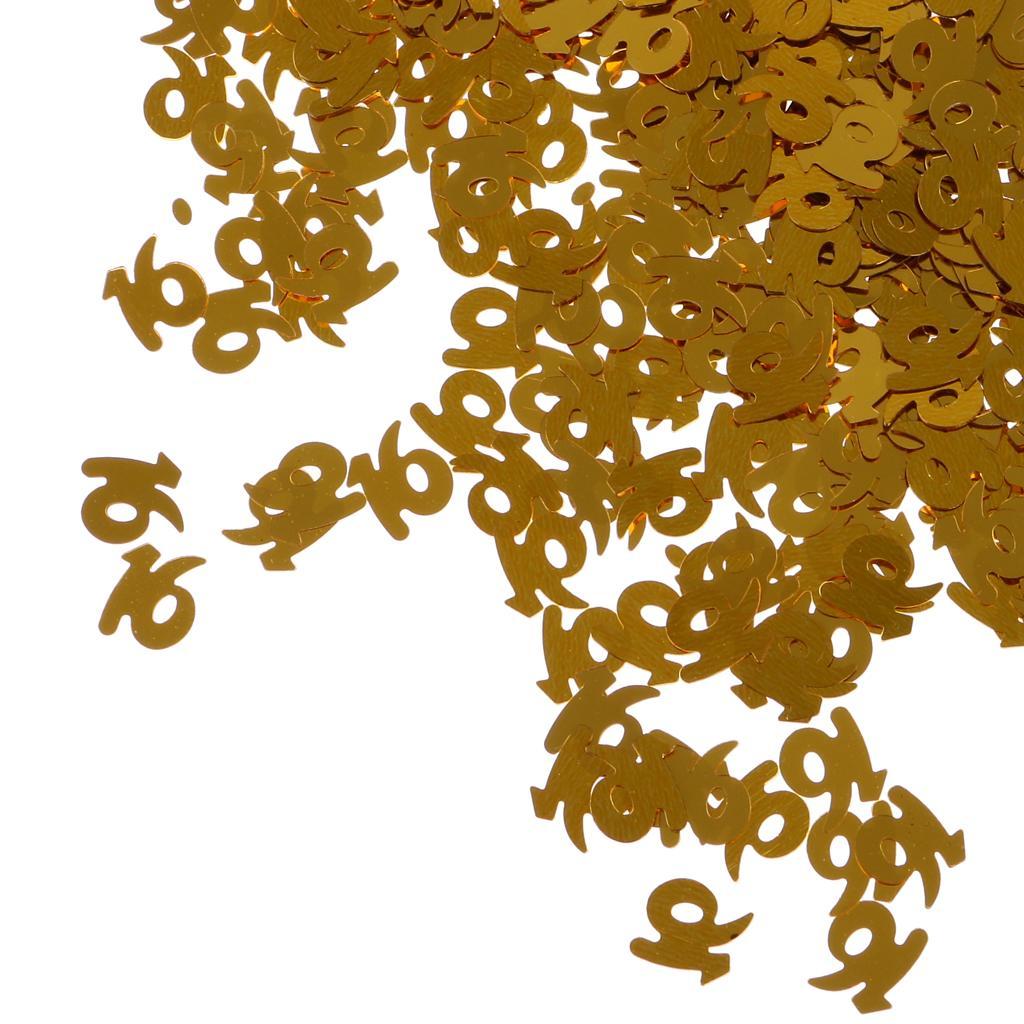 2X Table Confetti Age Birthday Party Wedding Anniversary Table Confetti Gold 16