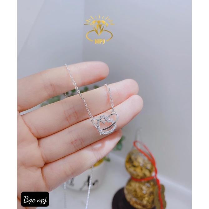 Dây chuyền Tim xinh, Vòng cổ nữ Bạc Ta - Bạc Npj