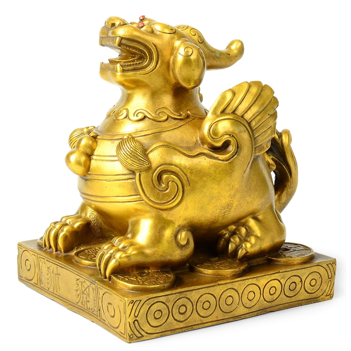 Tượng linh vật Tỳ Hưu bệ bằng đồng thau phong thủy BH9722
