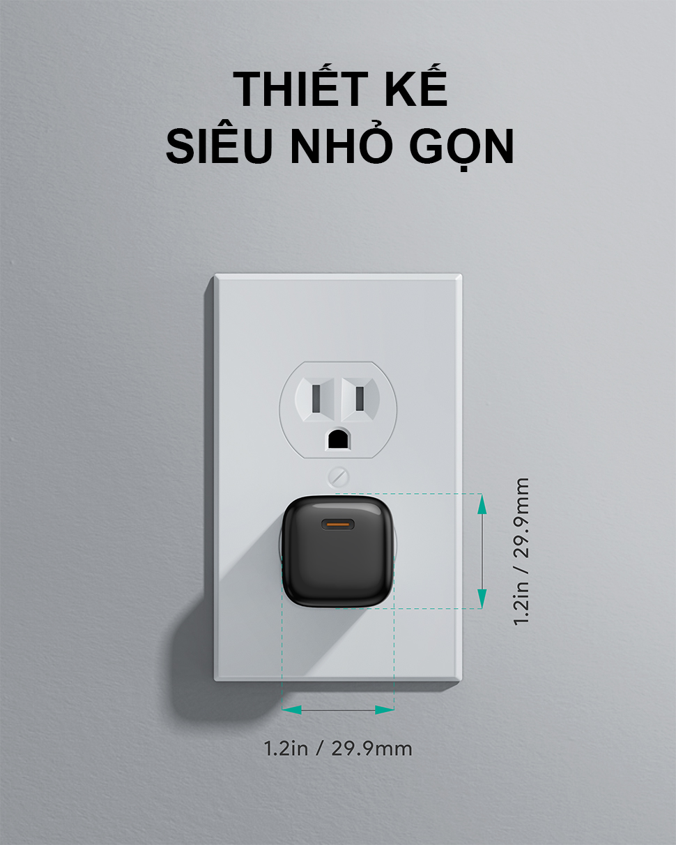 Hàng chính hãng- Bộ Cáp và Củ sạc cho Iphone hiệu Aukey 20W TypeC to Lightning , MFI dài 1m