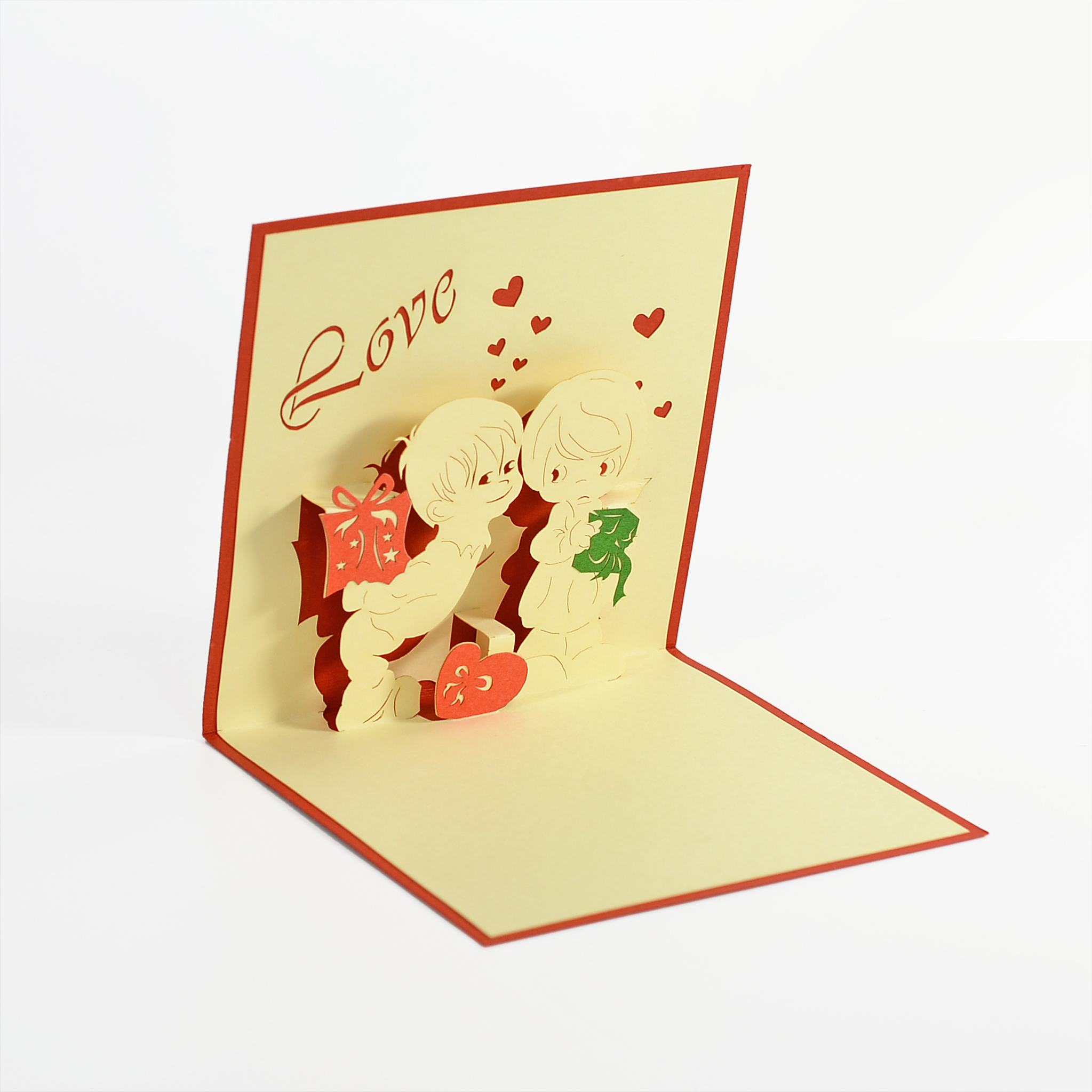 Thiệp 3D Chủ Đề Về Tình Yêu, Handmade 3D pop-up card Size 12x12cm LO019