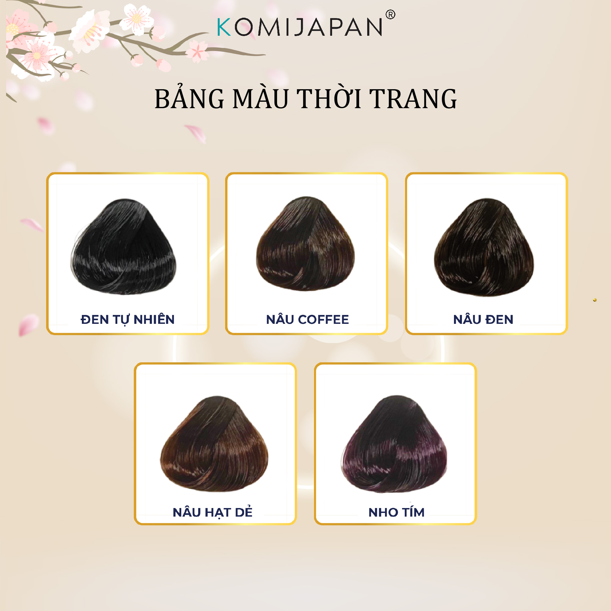 Gói dầu gội phủ bạc thảo dược thiên nhiên Komi Nhật Bản