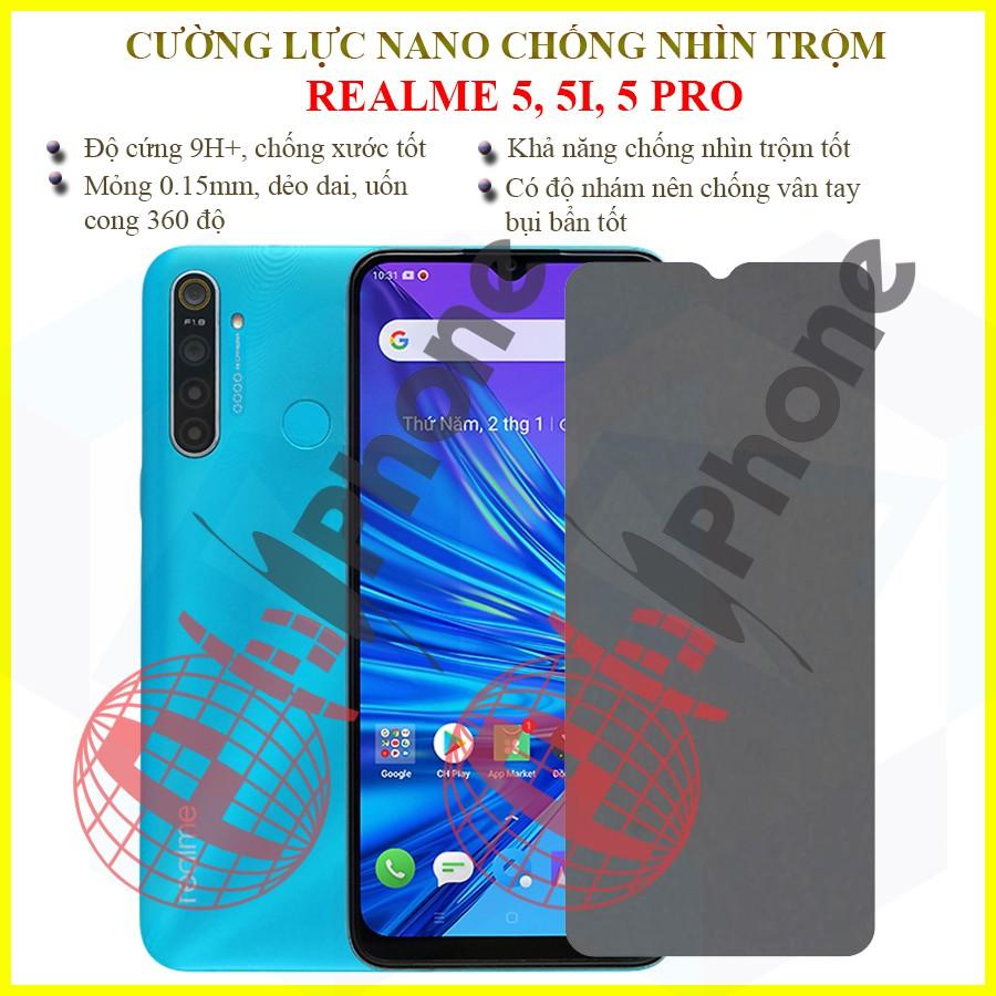 Dán chống nhìn trộm dành cho   Realme 5, Realme 5i, 5 Pro - Dán cường lực dẻo nano