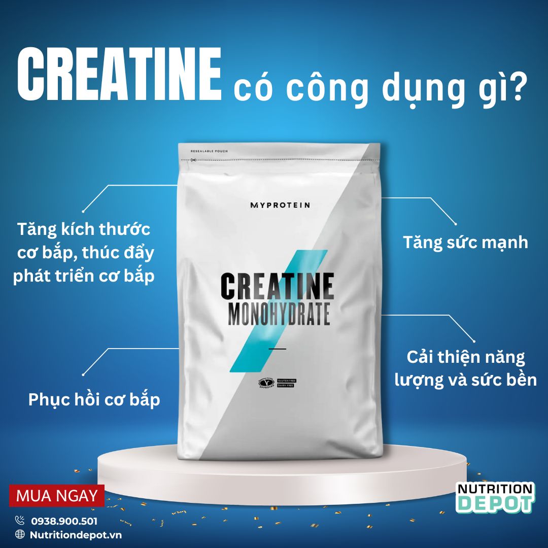 Thực phẩm bổ sung tăng cường năng lượng và sức mạnh Myprotein Creatine Monohydrate Không mùi 500g - Nutrition Depot VN