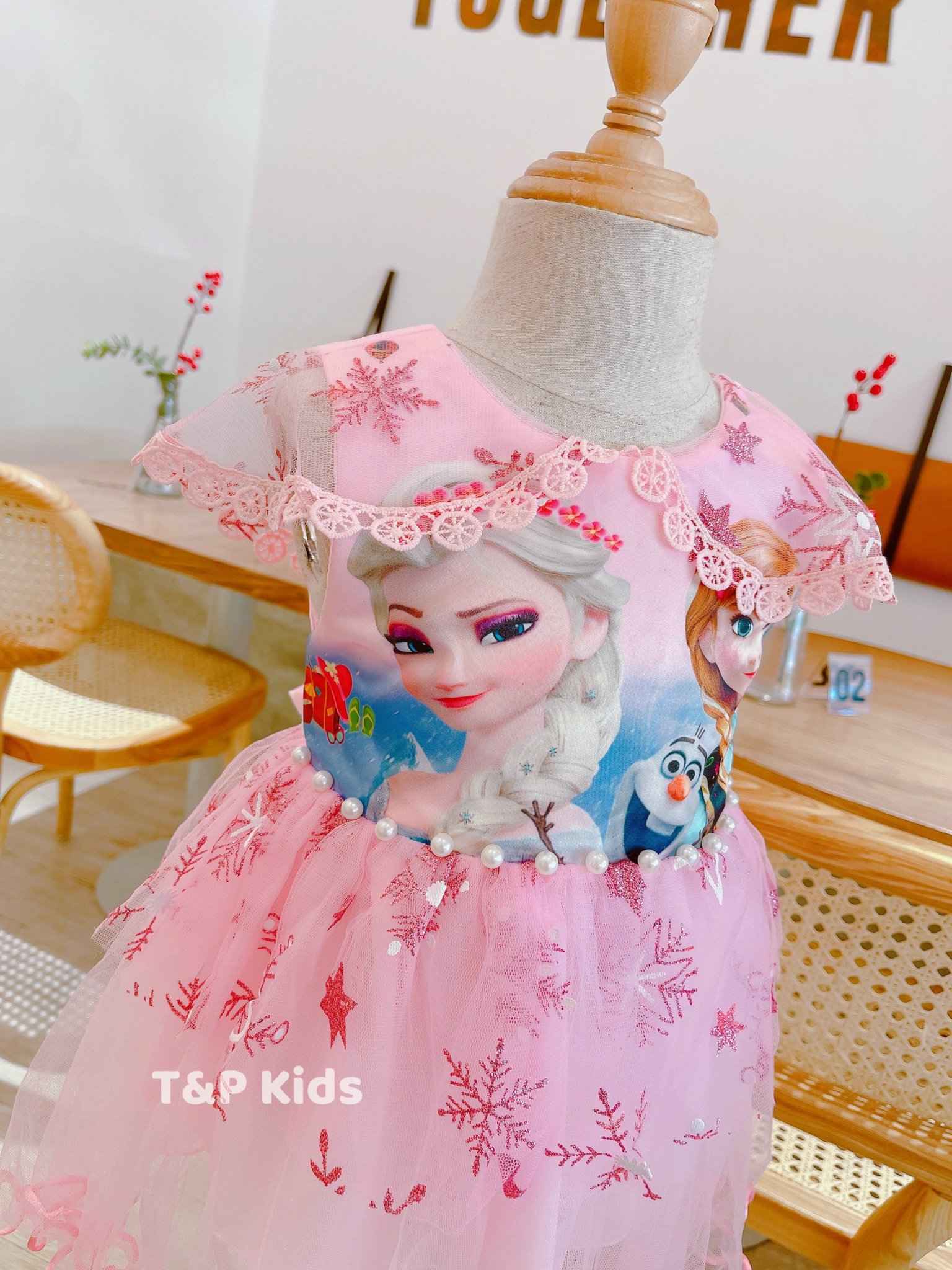 Váy cho bé gái váy Elsa đầm công chúa Elsa ngắn tay đẹp đáng yêu cho bé