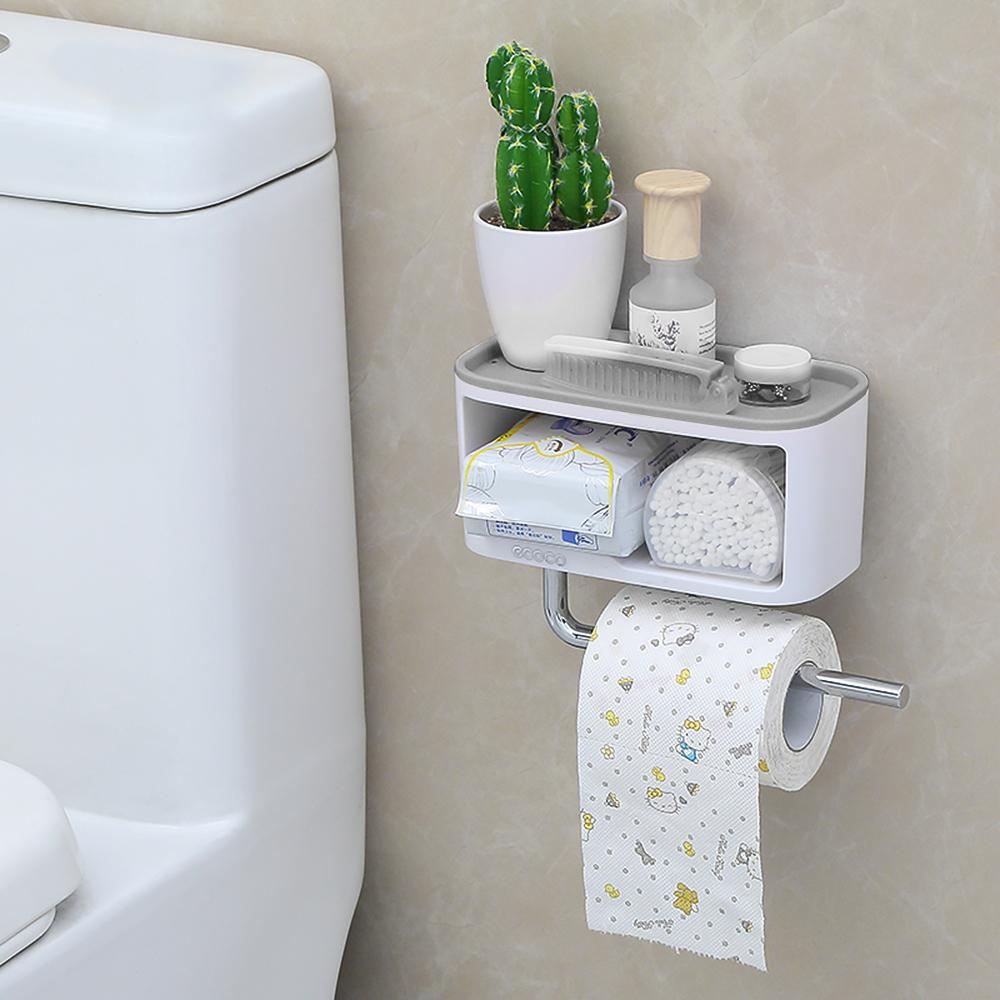 Hộp đựng đồ trong phòng tắm treo tường thiết kế kèm thanh treo khăn ecoco