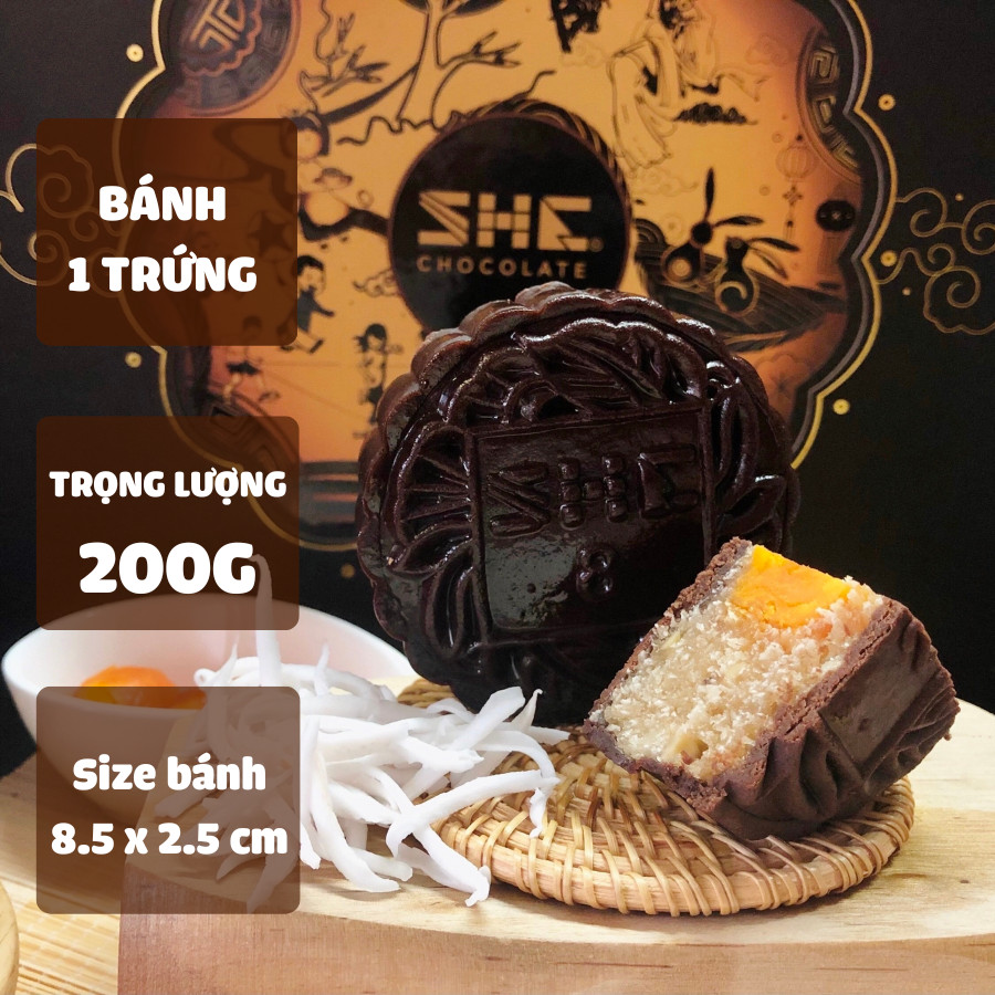Bộ quà Ánh Trăng Xanh Ngọc - 4 bánh trung thu socola - SHE Chocolate - Món quà sức khỏe tặng người thân - Trung thu 2023