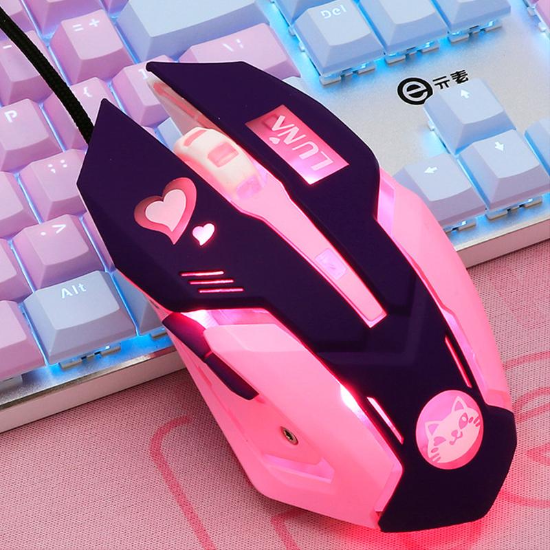 Chuột Máy Tính Nhiều Màu Sắc Backlit Chuột Quang Có Dây Thời Trang Thủy Thủ Mặt Trăng Chuột Nữ Silent Chuột Vật Dụng Văn Phòng