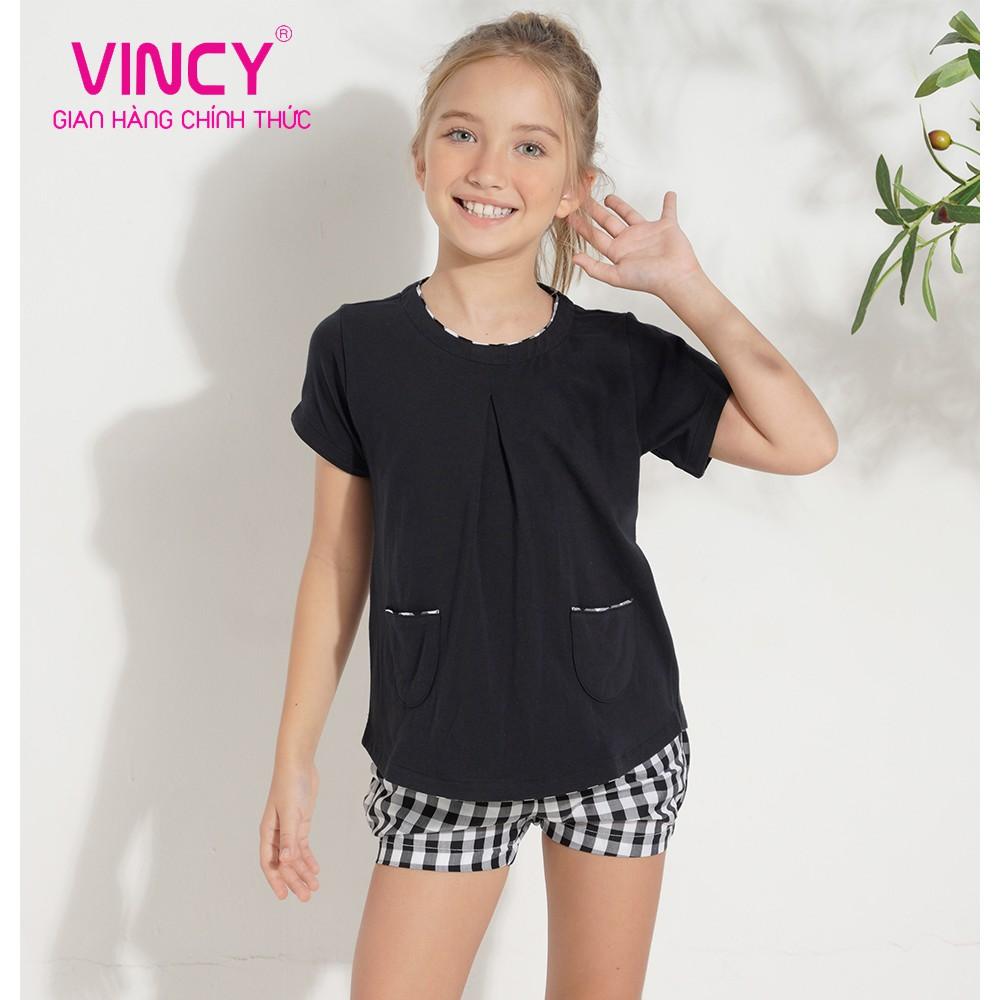 Bộ Đồ Short Thun Bé Gái Vincy Thoáng Mát KST040W01