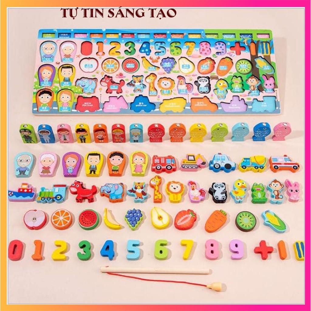 Bộ Đồ Chơi Câu Cá Và Ghép Số Học Đếm  63 Chi Tiết Cho Bé YêuBộ Bảng Số Thông Minh bằng gỗ mới nhất 2020
