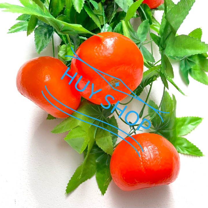 Dây Trái Cam đỏ nhân tạo trang trí - Trái Cây giả