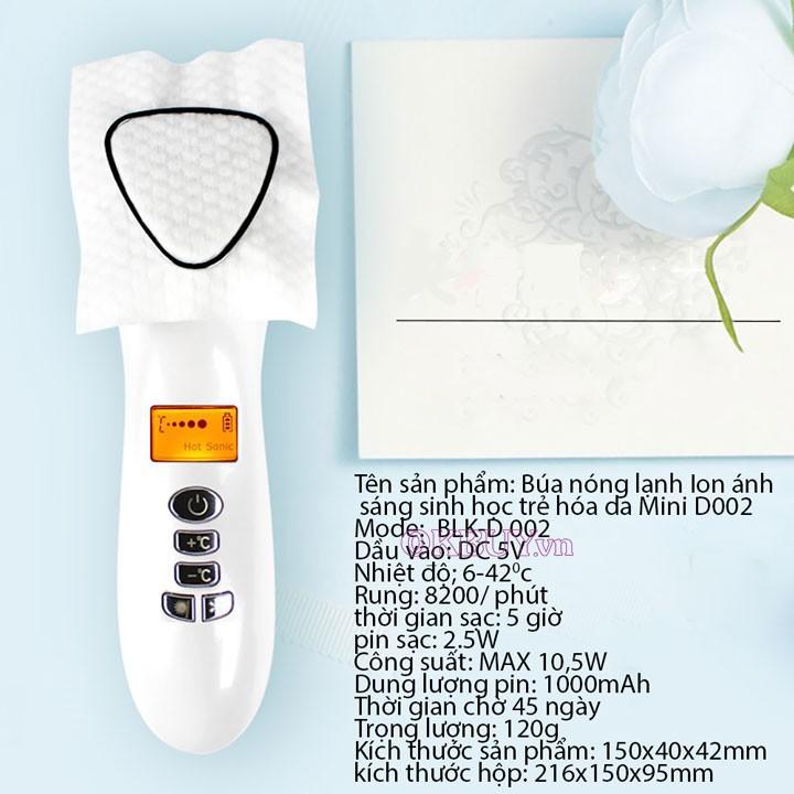 BÚA ĐẨY TINH CHẤT NÓNG LẠNH MASSAGE ION ÁNH SÁNG SINH HỌC TRẺ HÓA DA D002