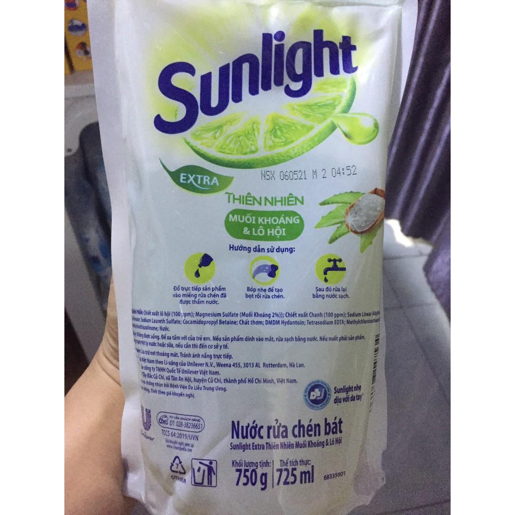 Nước rửa chén sunlight thiên nhiên 1 Túi 750g màu trắng