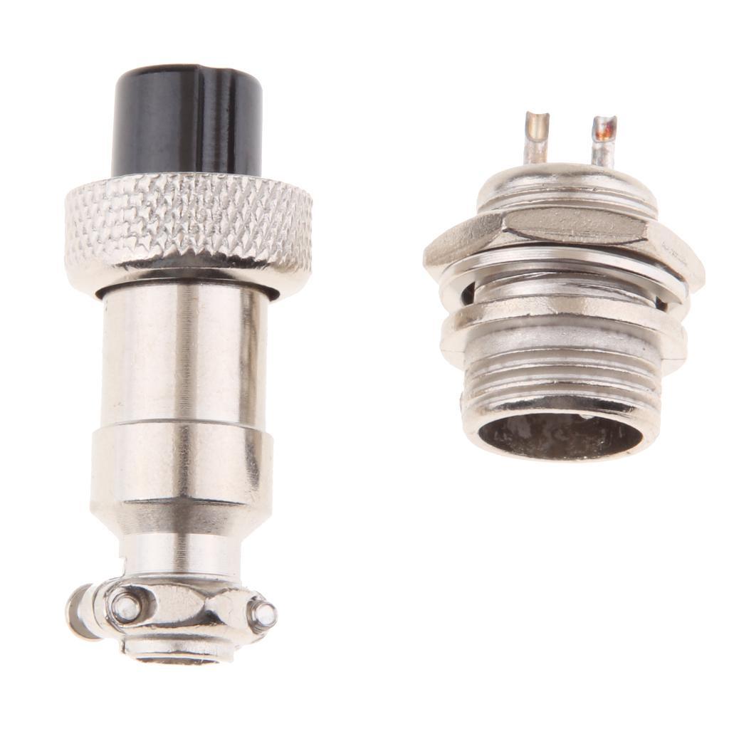 2X Pair GX12 2Pins Waterproof Male Female Panel Metal Aviation Wire Connector