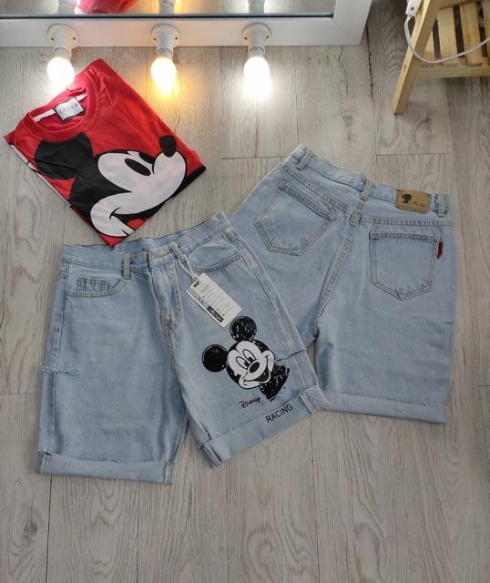 Quần jean ngố lửng mickey siêu yêu, kèm hình thật