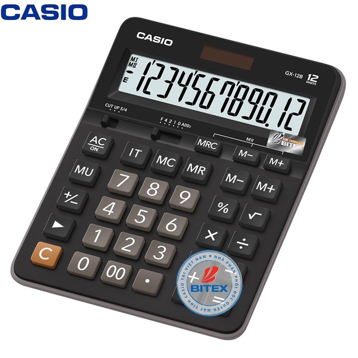 Máy tính Casio GX-12B, Bảo hành 7 năm - Hàng chính hãng Bitex