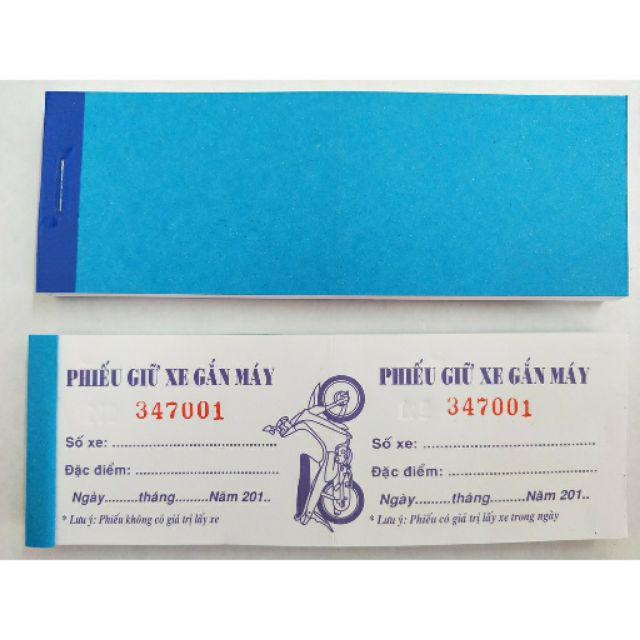 Sổ Cùi Vé Giữ Xe
