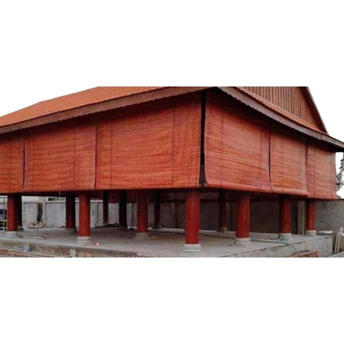 Mành sáo trúc che nắng ,rèm trúc che mưa ,màn sáo trúc treo ban công,mành treo hành lang màu cánh gián có dây kéo đầy đủ