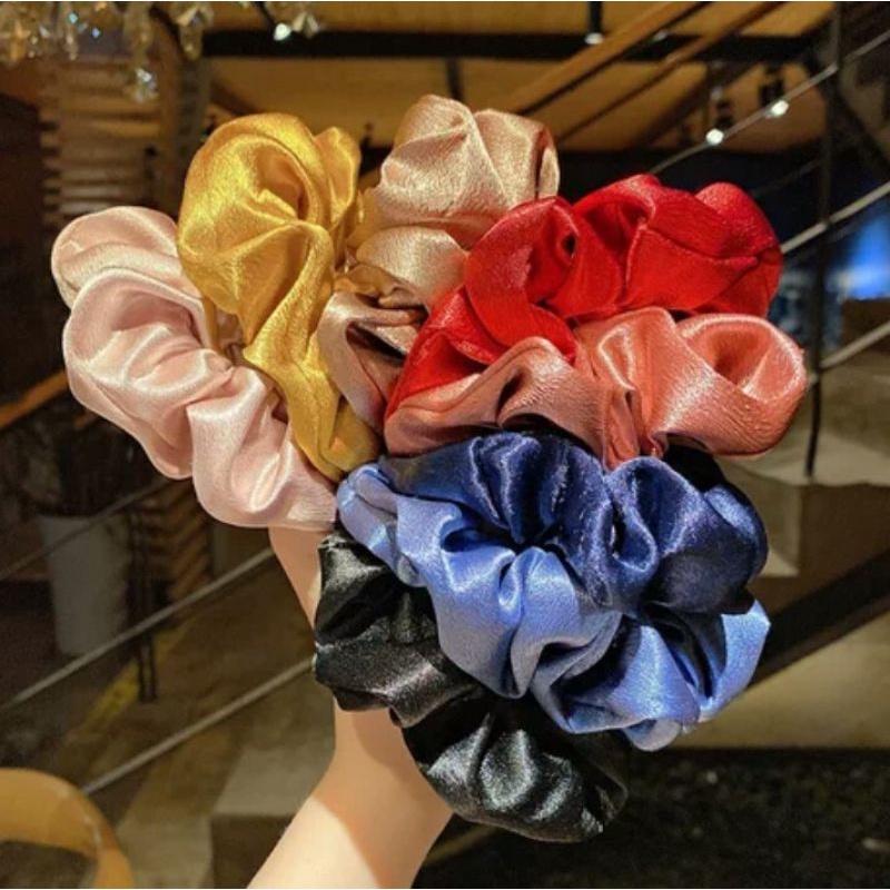 Scrunchies vải mềm màu sắc phong cách thơi thượng Hàn quốc