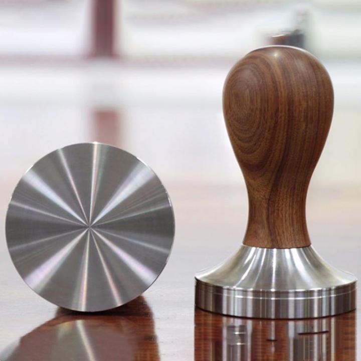 Tamper 57.3mm Inox cán gỗ  | Tay nén cà phê chuyên cho máy pha Lelit Anita &amp; Anna