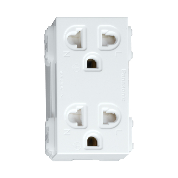 Ổ cắm đôi 3 chấu Panasonic WEV1582SW , WEV1582H