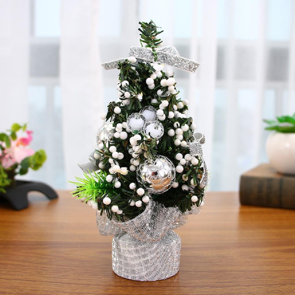 Cây thông Noel mini để bàn trang trí đầy đủ phụ kiện như mẫu (tặng kèm dây đèn led)