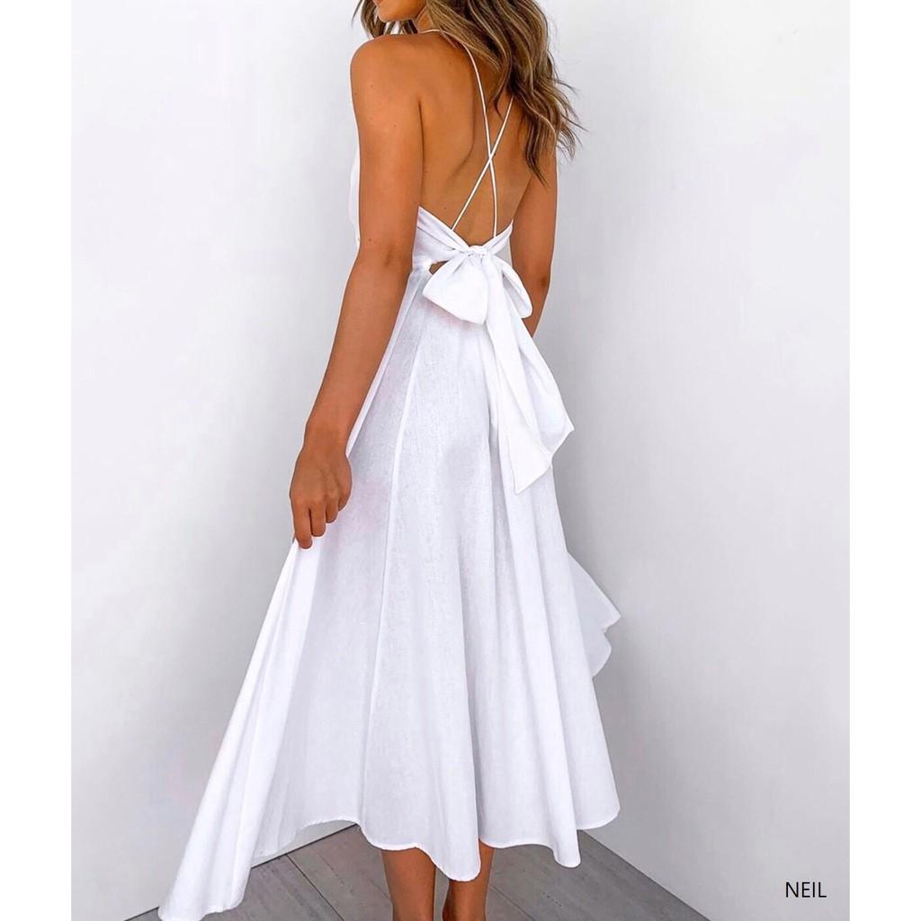 Đầm maxi thắt nơ lưng Neil dress - Đầm dự tiệc hàng thiết kế - đầm xòe thiết kế