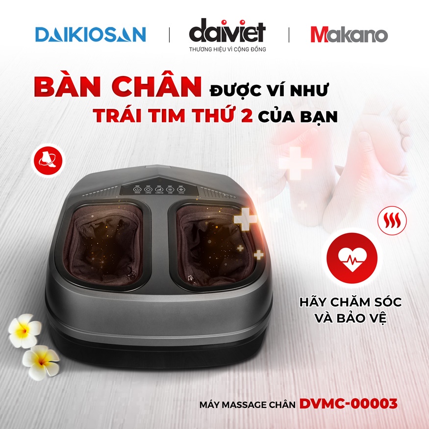 Máy Massage Chân, Bấm Huyệt Bàn Chân Tăng Lưu Thông Khí Huyết, Con Lăn 360 Độ Cao Cấp DAIVIET DVMC-00003 [HỎA TỐC 2H]