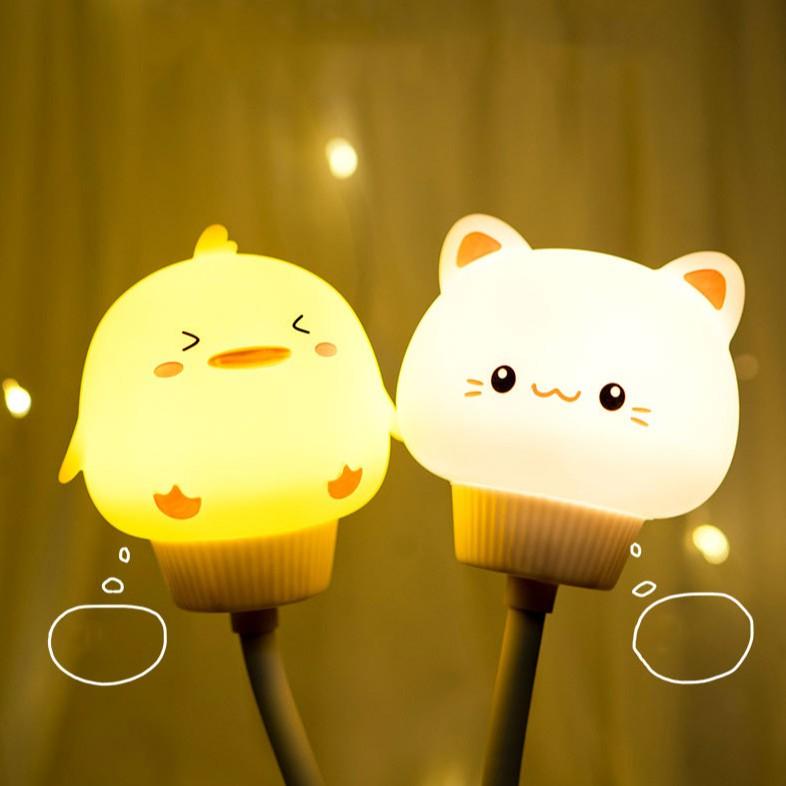 Đèn Ngủ Hình Thú CUTE Dễ Thương, Ánh Sáng Vàng, Đầu Cắm USB