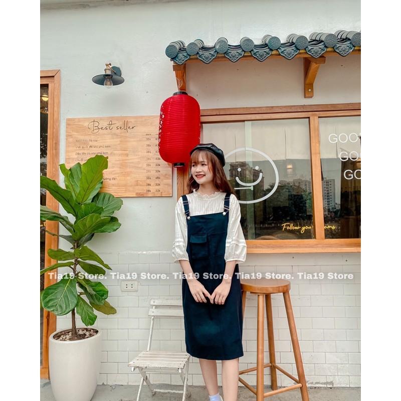 Váy yếm kaki túi hộp khoá sắt . Đầm yếm hàn ulzzang