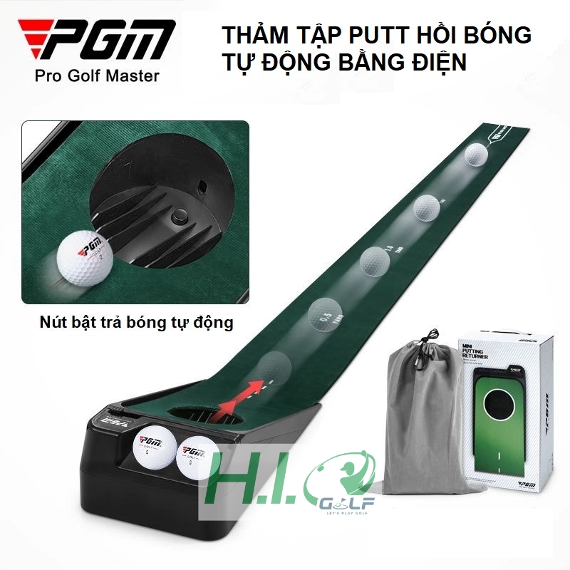 Thảm tập Putt Golf PGM hồi bóng tự động bằng điện – CH318