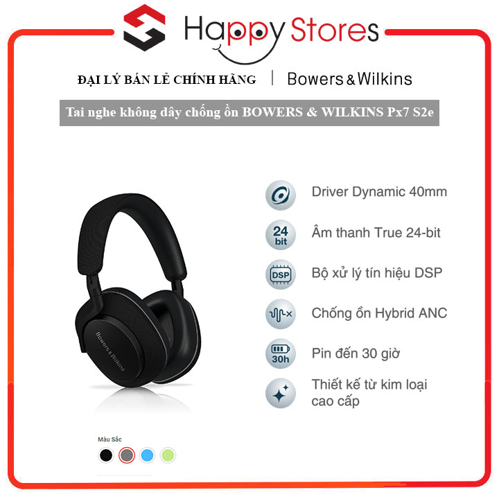 Tai nghe không dây chống ồn BOWERS &amp; WILKINS Px7 S2e - HÀNG CHÍNH HÃNG