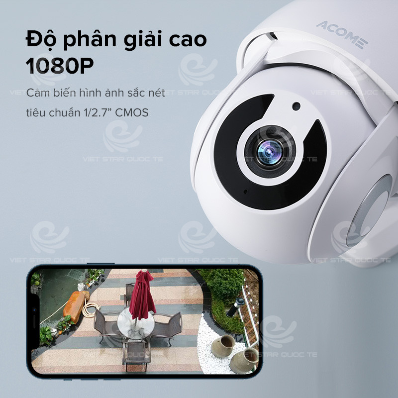 Camera Wifi Ngoài Trời Chống Nước ACOME, Độ Phân Giải 1080P, Dùng APP ACOME IOT - Hàng Chính Hãng