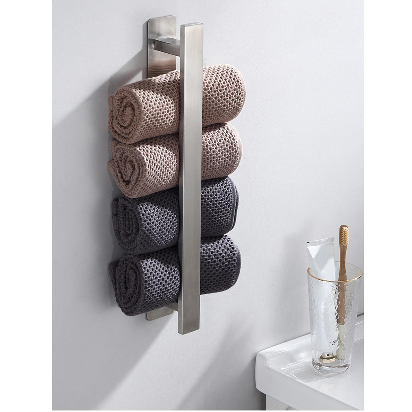 Self-Adhesive Towel Rail Rack Holder Shelf No Drilling for Bathroom Kitchen