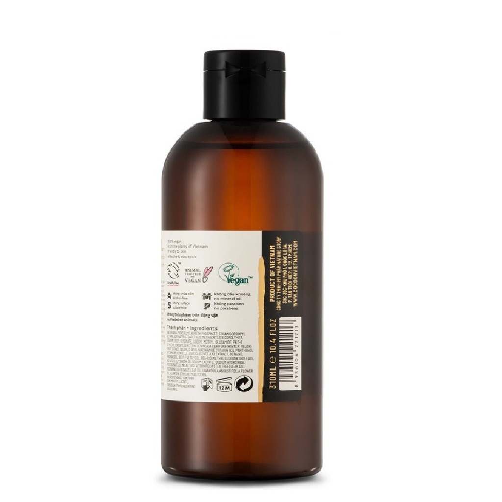 Sữa Rửa Mặt COCOON Bí Đao làm sạch sâu, giảm dầu & mụn ẩn - COCOON Winter Melon Cleanser 310mL