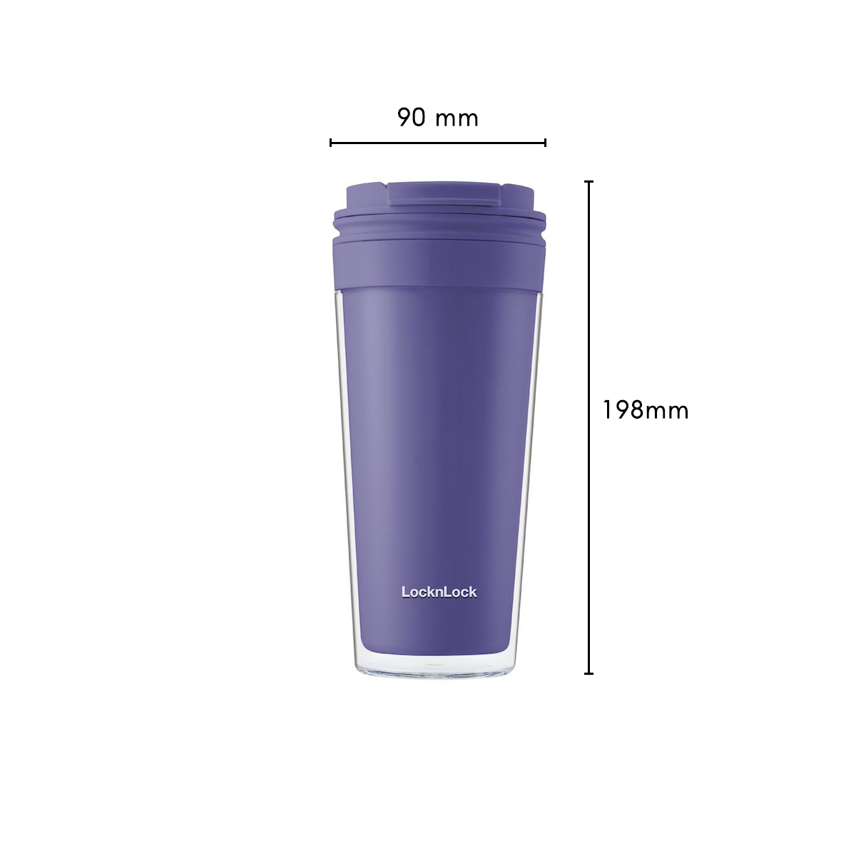 Ly nhựa 2 lớp LocknLock Bucket Cold Cup 580ml HAP519BLU - Màu blue