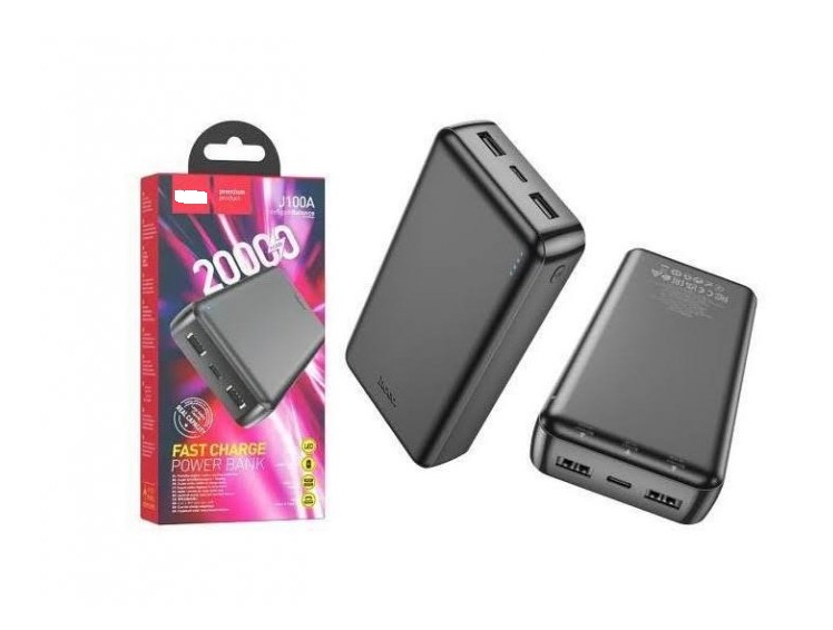 Pin sạc dự phòng J100A 20000mAh lõi Li-Polymer 2 cổng sạc Output max 2A