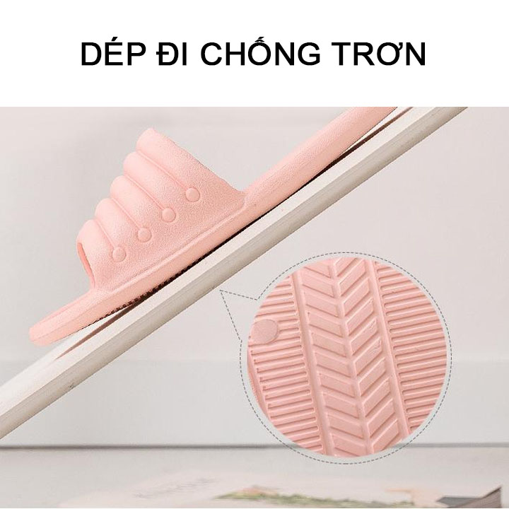 Dép đi trong nhà 2020 chống trơn trượt thiết kế trơn, màu đơn giản PVC sâu