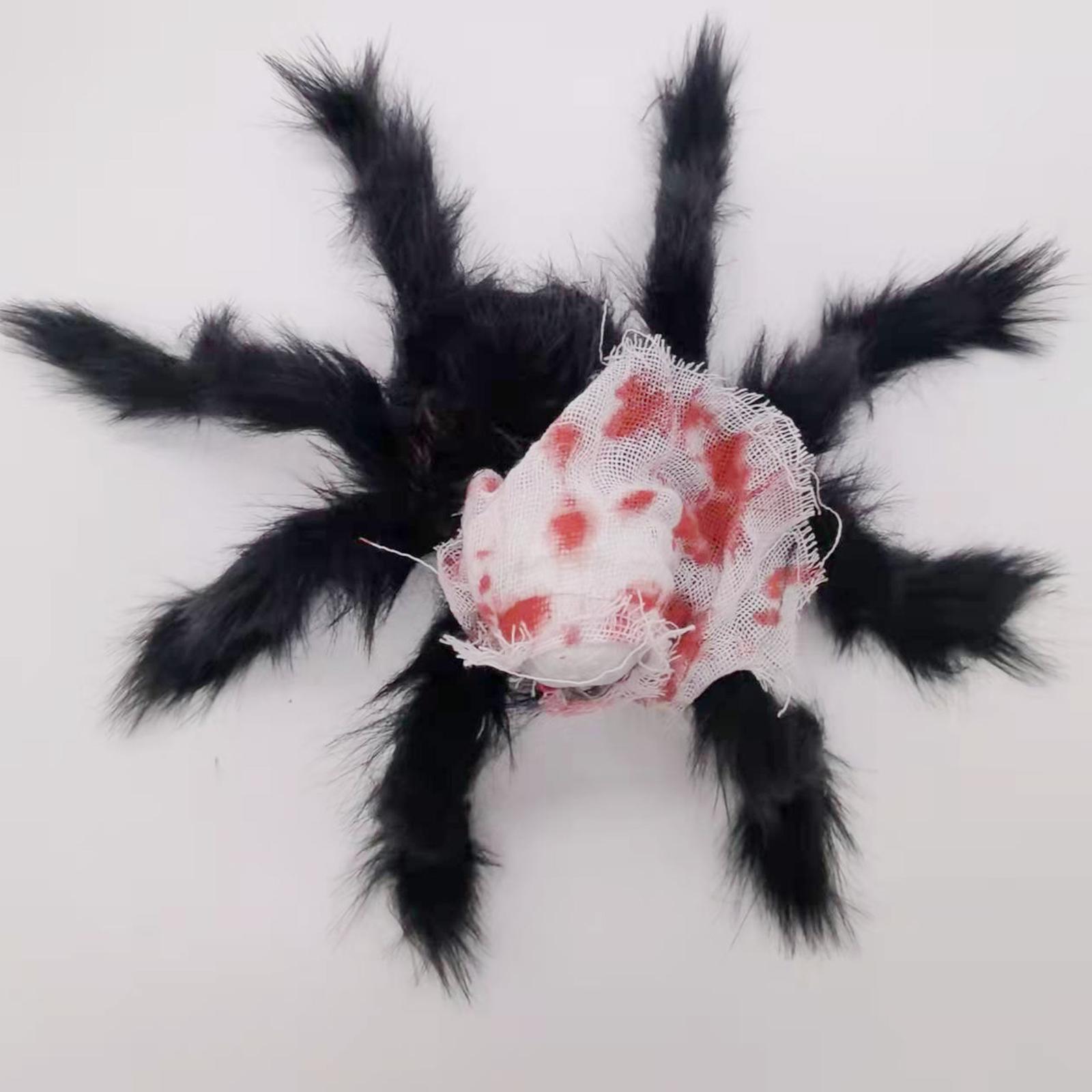 15 Inch Halloween Giant Spider Scary Creepy Skull Spider Halloween Skeleton Head Spider Realistic Hairy Spider Props