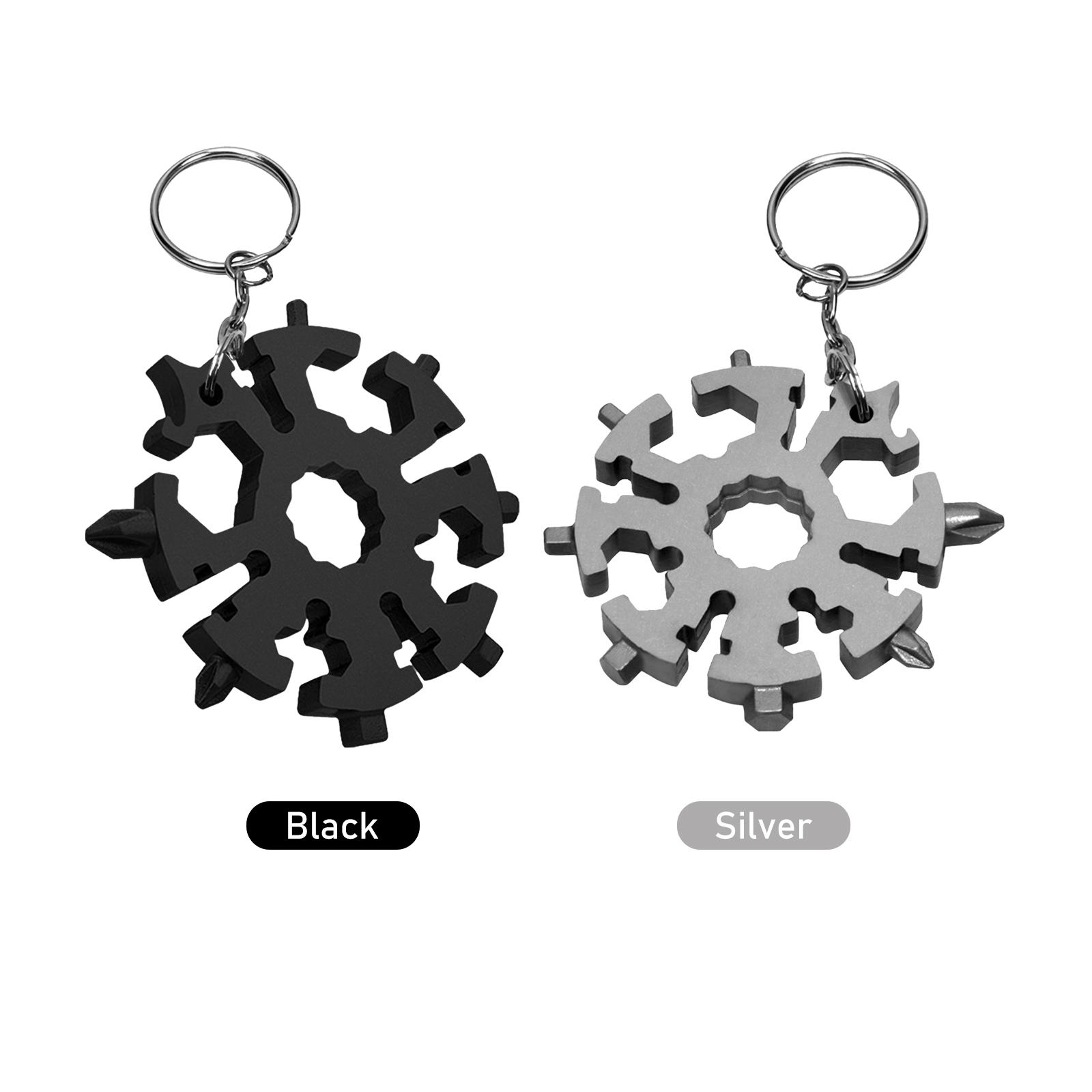 20 In 1 Snowflake Multi-Tool With Keychain Snowflake Wrench  Bottle Opener Screwdriver Kit Hand DIY Tool Adventure Tool