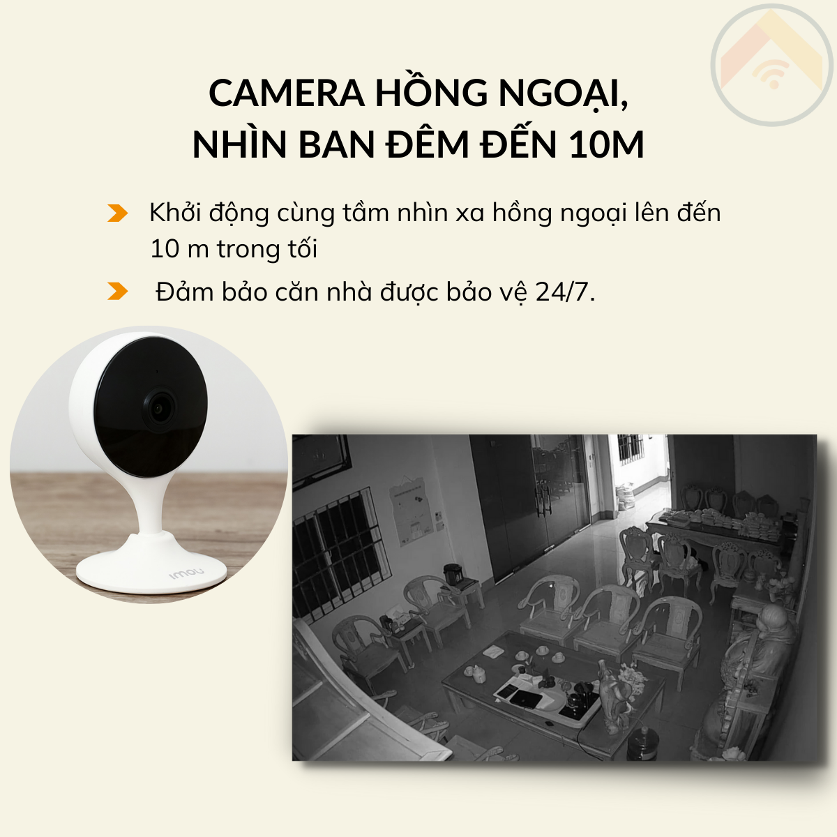 Hàng chính hãng Camera IMOU CUE-2D C22SP kèm thẻ nhớ 32GB Wifi 2MP(1080P) H264