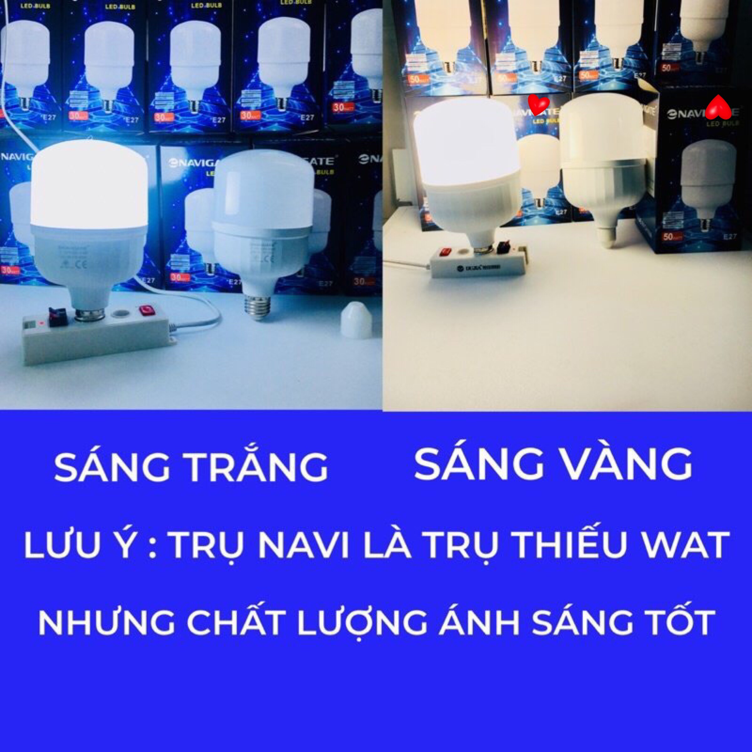 Bóng đèn led buld tròn công suất 50W ánh sáng trắng, vàng hàng đủ watt chiếu sáng dân dụng, đèn trang trí