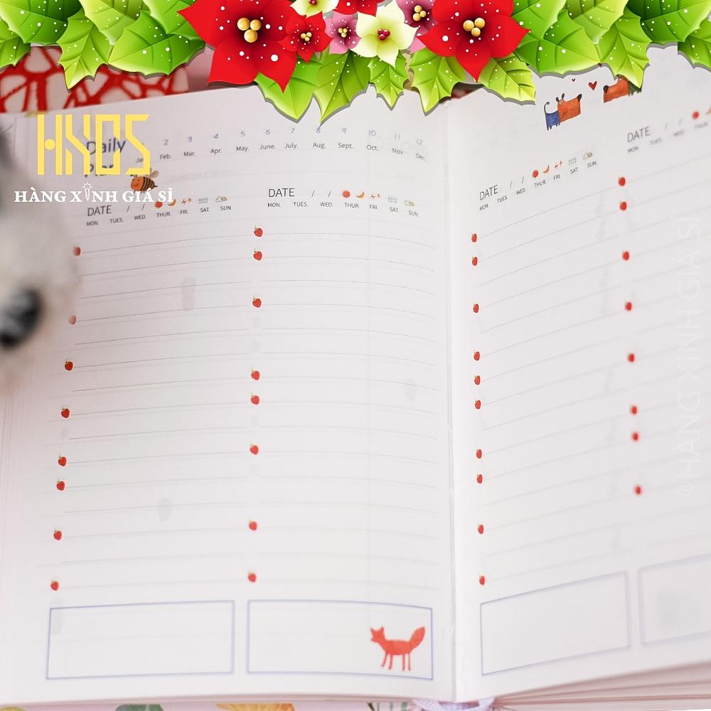 SỔ KẾ HOẠCH PLANNER 365 - GIẤY IN HÌNH DỄ THƯƠNG, Kích thước : 18x13 cm