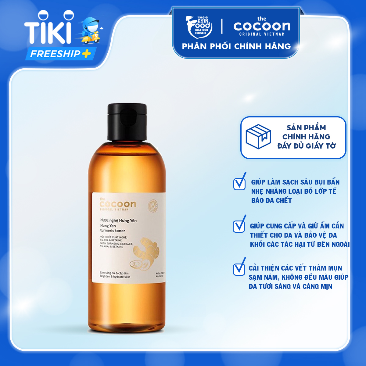 Nước Hoa Hồng Làm Sáng Da Từ Nước Nghệ Hưng Yên Cocoon Hung Yen Turmeric Toner