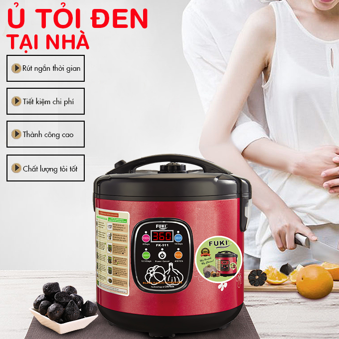 Máy làm tỏi đen Nhật Bản Fuki 6L FK-911 dòng tuỳ chỉnh (đỏ mận) - Hàng chính hãng