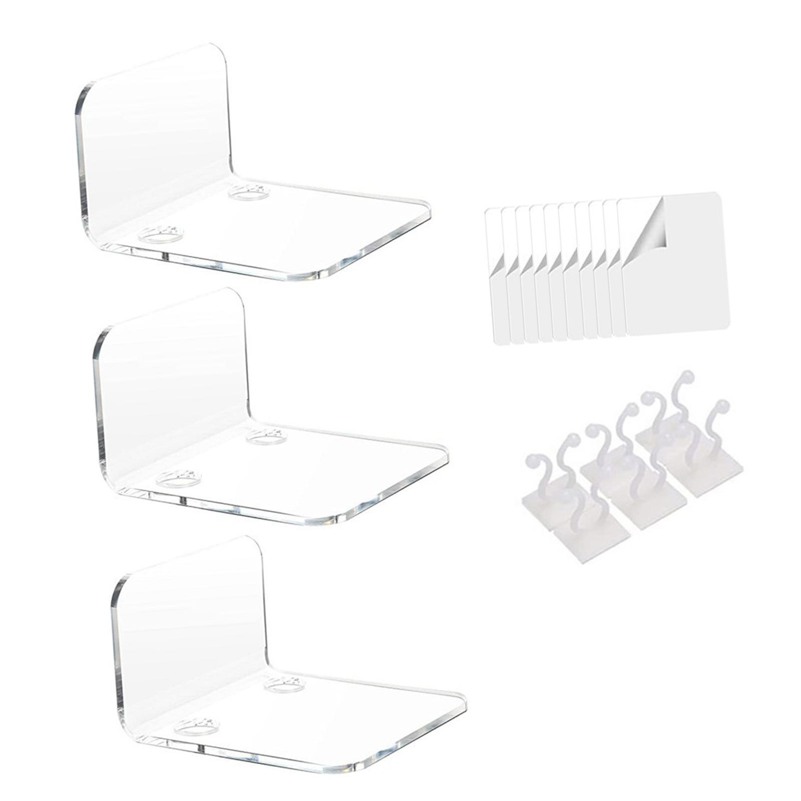 Acrylic Floating Shelves Monitor Top Rack for Collectibles Plants